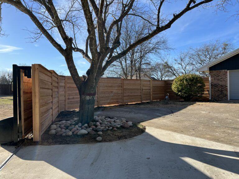 horizontal cedar fence waxahachie