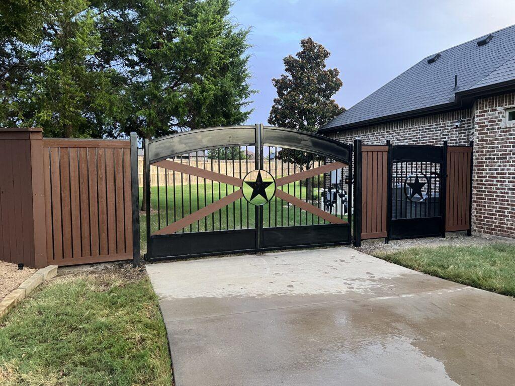 Custom Dual Swing Gate and iron fence